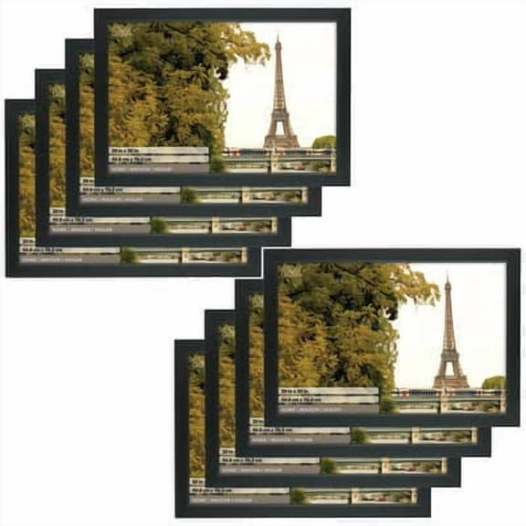 Studio Decor 20" x 30" Black Studio Frame, Home Collection - Includes Pre-attached Hanging Hardware, Horizontal or Vertical Display - MDF, Bulk 8 Pack
