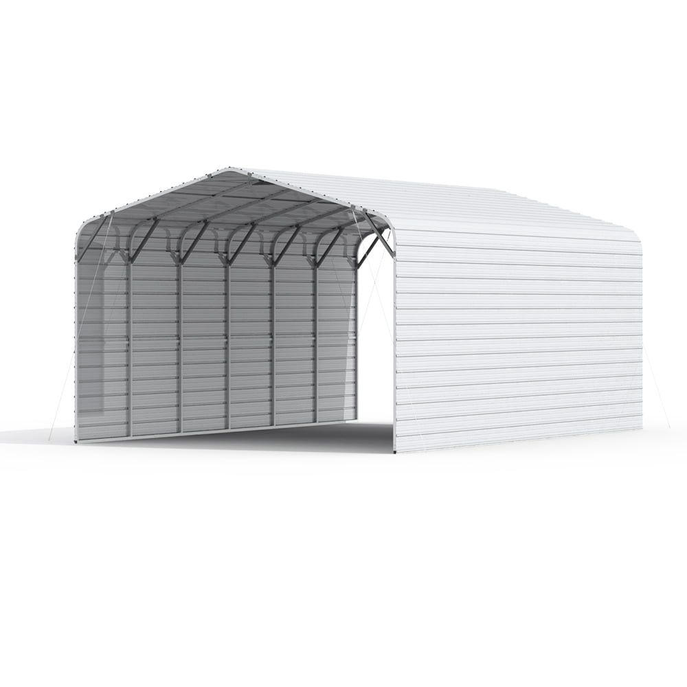 20' x 30' Heavy-Duty Metal Garage – 14-Gauge Steel Frame, 13' Peak Roof  Carport