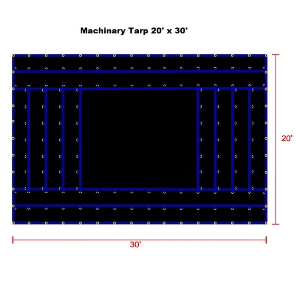20' x 30' Light Weight Truck Tarp, Black Color, Great for Flat Bed Truck Hauling Equipments & Machineries, 15OZ Gauge, Lighter Weight for Easy Handling, Patchable and Repairable, Made by Xtarps