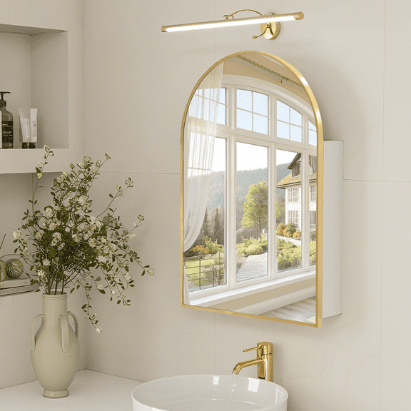 20 x 30 Medicine Cabinet with Mirror,Gold Bathroom Mirror with Storage,Metal Framed Medicine Cabinet Wall Mount with Adjustable Shelves for Bathroom Vanity Modern Farmhouse