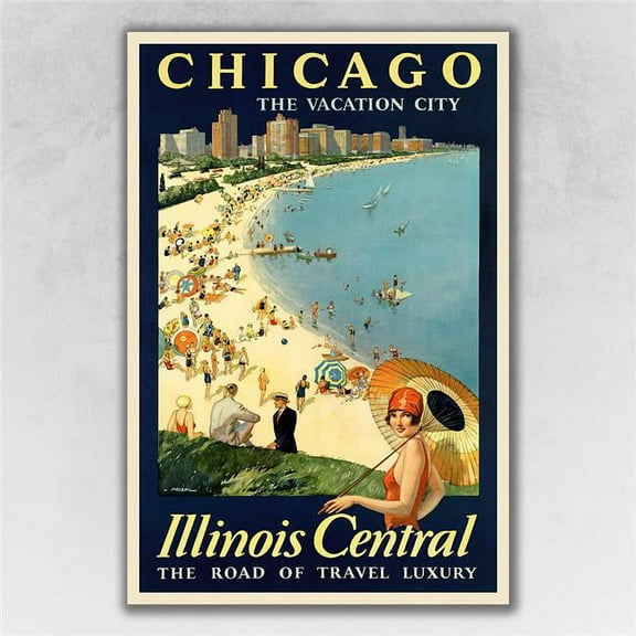 20" x 30" Vintage 1929 Chicago Vacation Travel Poster Wall Art