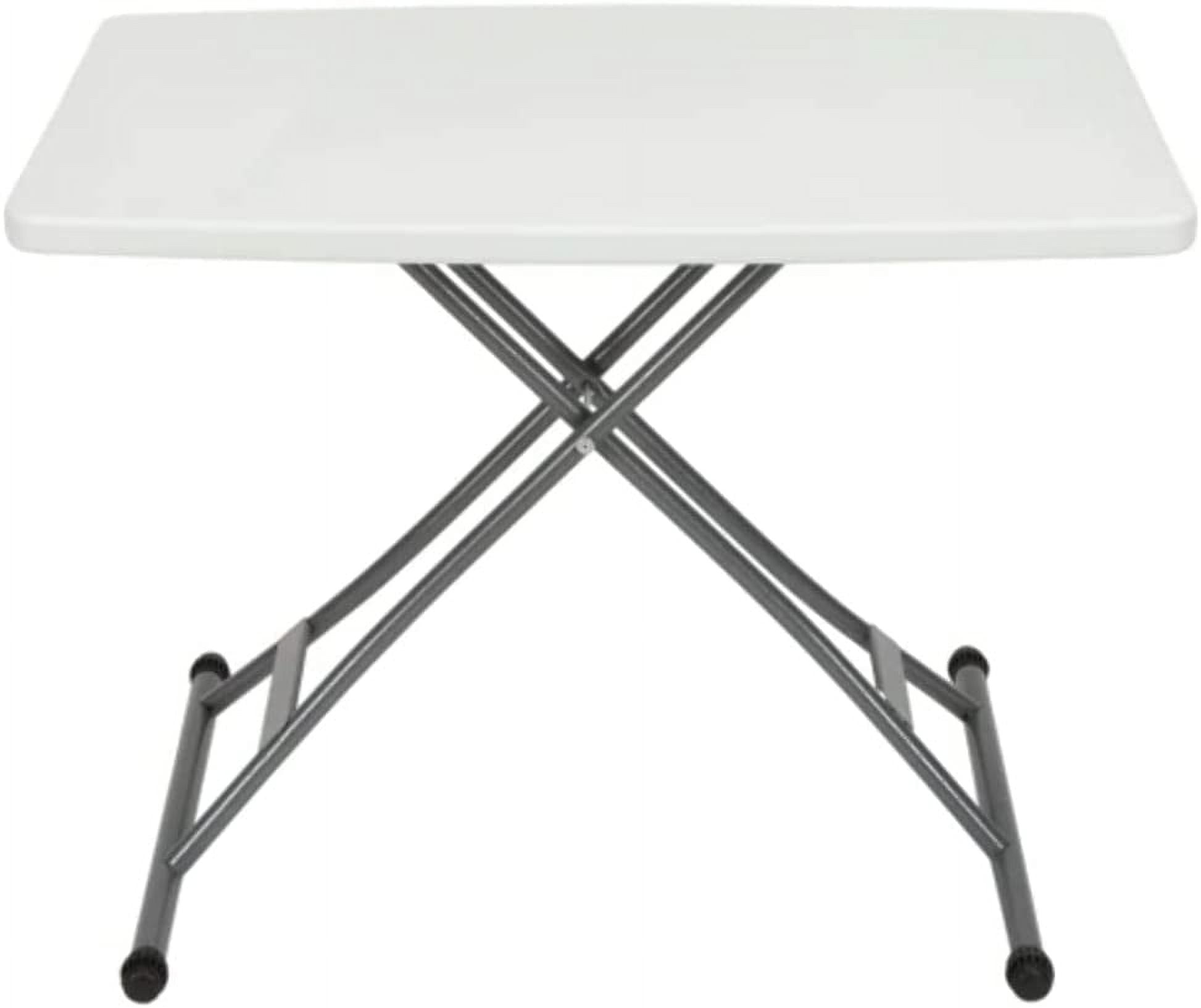 30" White and Gray Steel Rectangular Patio Table