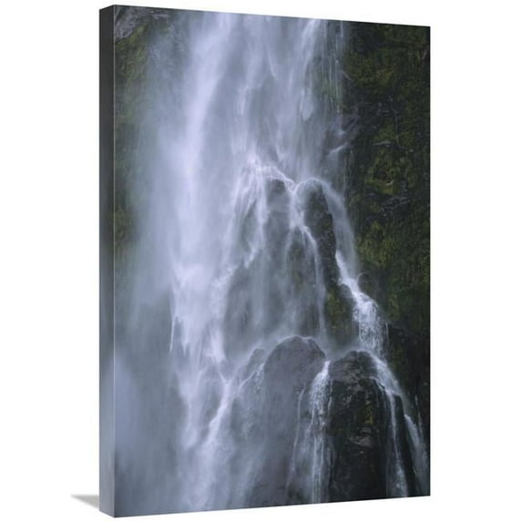 20 x 30 in. Cascades of Stirling Falls, Milford Sound, New Zealand Art Print - Konrad Wothe