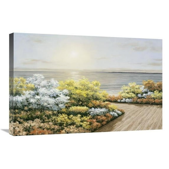 20 x 30 in. Deck & Flowers Art Print - Diane Romanello