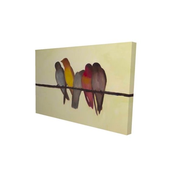 20 x 30 in. Five Birds on A Branch-Print on Canvas