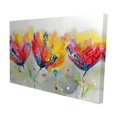 thumbnail image 1 of 20 x 30 in. Four Colored Flowers on Grey Background-Print on Canvas, 1 of 1