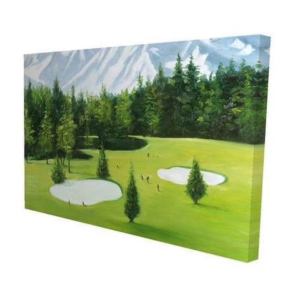 20 x 30 in. Golf Course with Mountains View-Print on Canvas