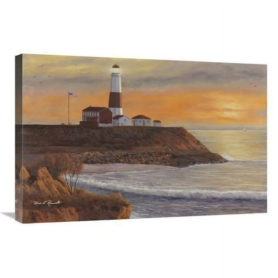 20 x 30 in. Montauk Lighthouse Sunset Art Print - Diane Romanello