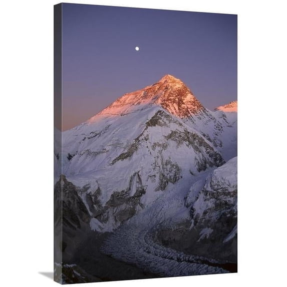 20 x 30 in. Moon Over Summit of Mount Everest & Khumbu Glacier, Sagarmatha NP, Nepal Art Print - Grant Dixon