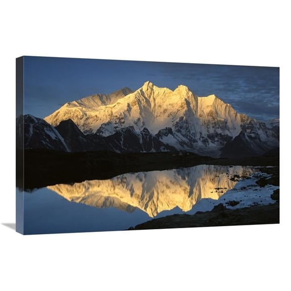 20 x 30 in. Mt Makalu & Mt Chomolonzo Bathed in Dawn Light, Reflected in Small Lake, Khama Valley, Tibet Art Print - Colin Monteath