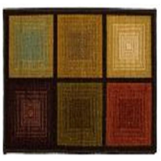 Modern Geometric Brown Synthetic 30"x20" Washable Area Rug