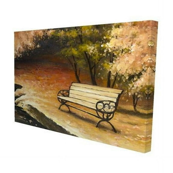 20 x 30 in. Park Bench by Fall-Print on Canvas