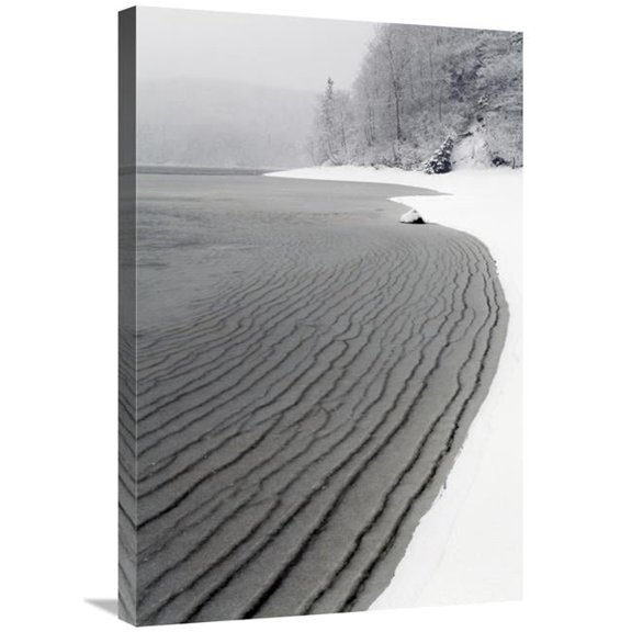 20 x 30 in. Pleated Ice Along Lake Shore in Winter, Nova Scotia, Canada Art Print - Scott Leslie