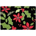 thumbnail image 1 of 20 x 30 in. Poinsettia & Holly Toss Christmas, Floral & Accent Rug, Red & Green, 1 of 1