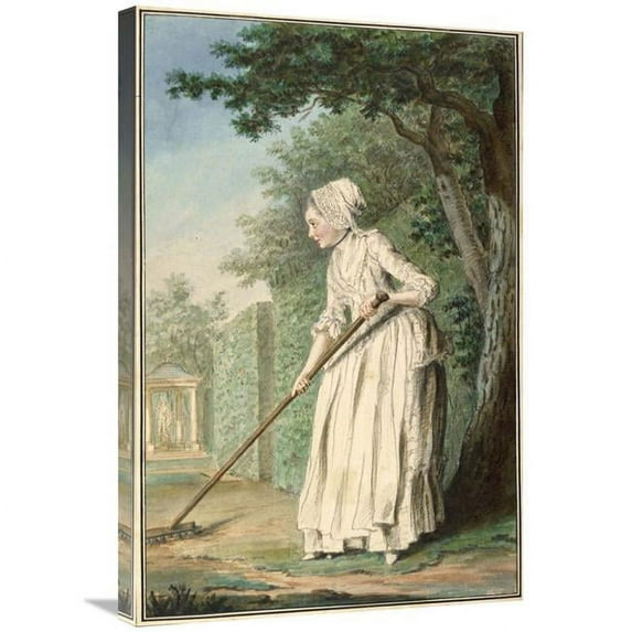 20 x 30 in. The Duchess of Chaulnes as a Gardener in an Allee, 1771 Art Print - Louis Carrogis De Carmontelle