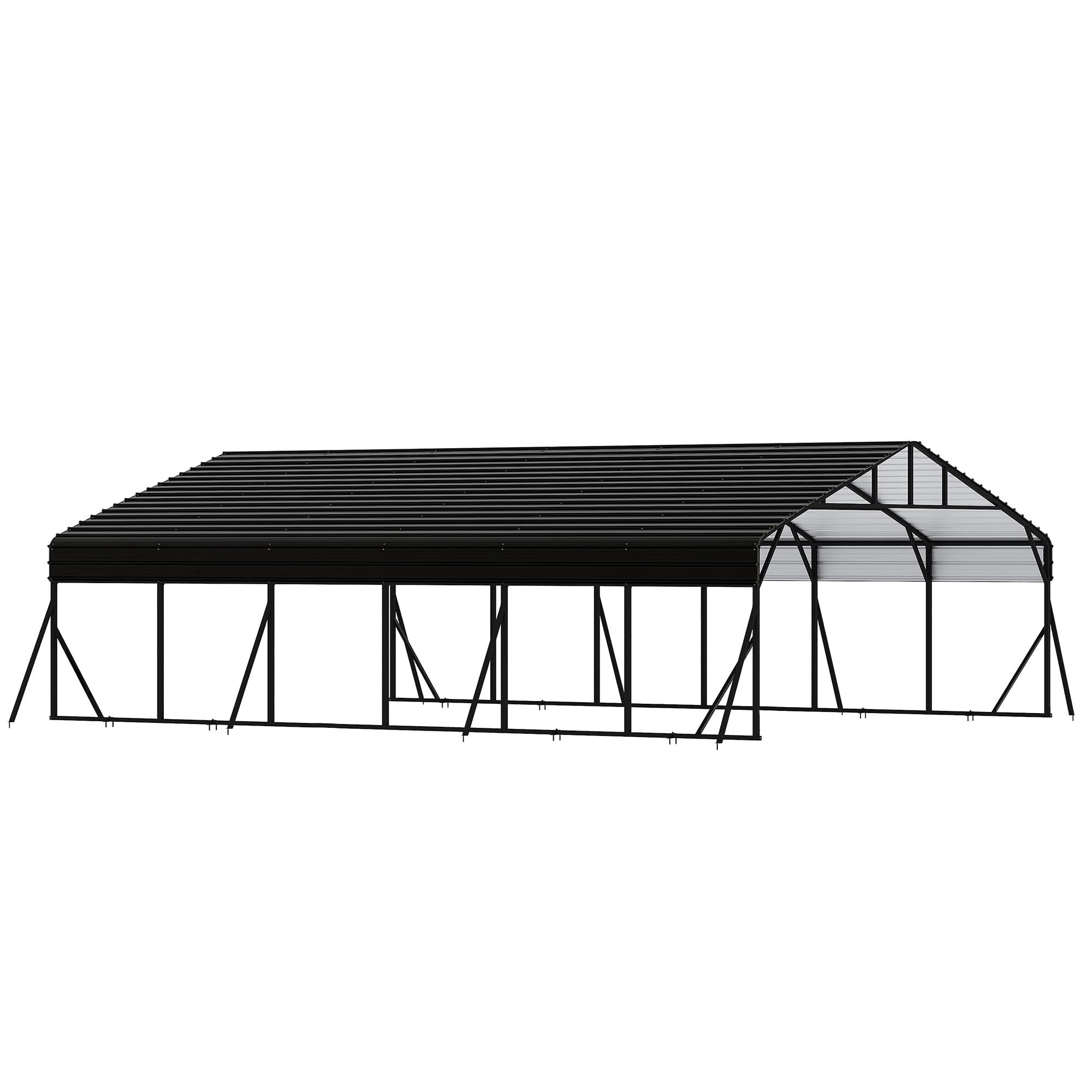 20' x 30' x 8.5' Heavy Duty Metal Carport with Galvanized Steel Roof, Steel Carport Kits Outdoor with Metal Roof, Galvanized Car Shelter for Tractors, Pickup, Boat, Car
