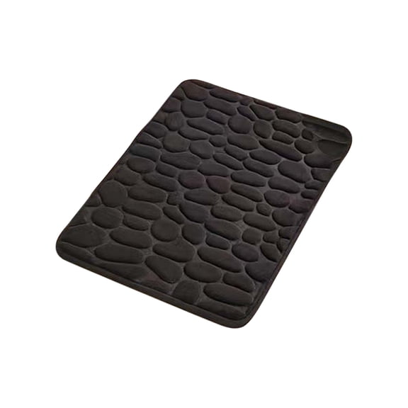 20 x 32 Inch Small Stone Textured Floor Mat Non-Slip Absorbent Rug for Bathroom Kitchen Entryway and Laundry Room Easy Maintenance Black