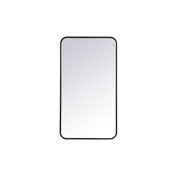 20 x 36 in. Soft Corner Metal Rectangular Mirror, Black