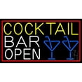 thumbnail image 1 of 20 x 37 in. Cocktail Bar Open & Wine Glass with Red Border Neon Sign - Red, 1 of 1
