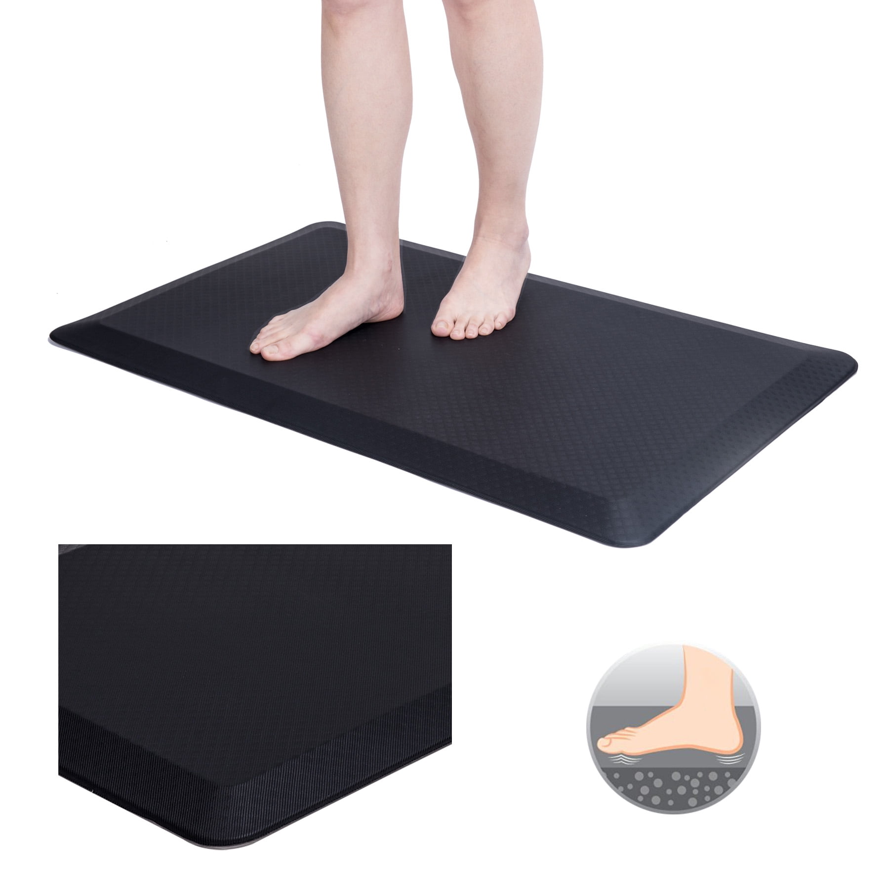 Anti Fatigue Mat Floor Kitchen Mat, Standing Desk Mat Foam Cushioned 20 X  32″