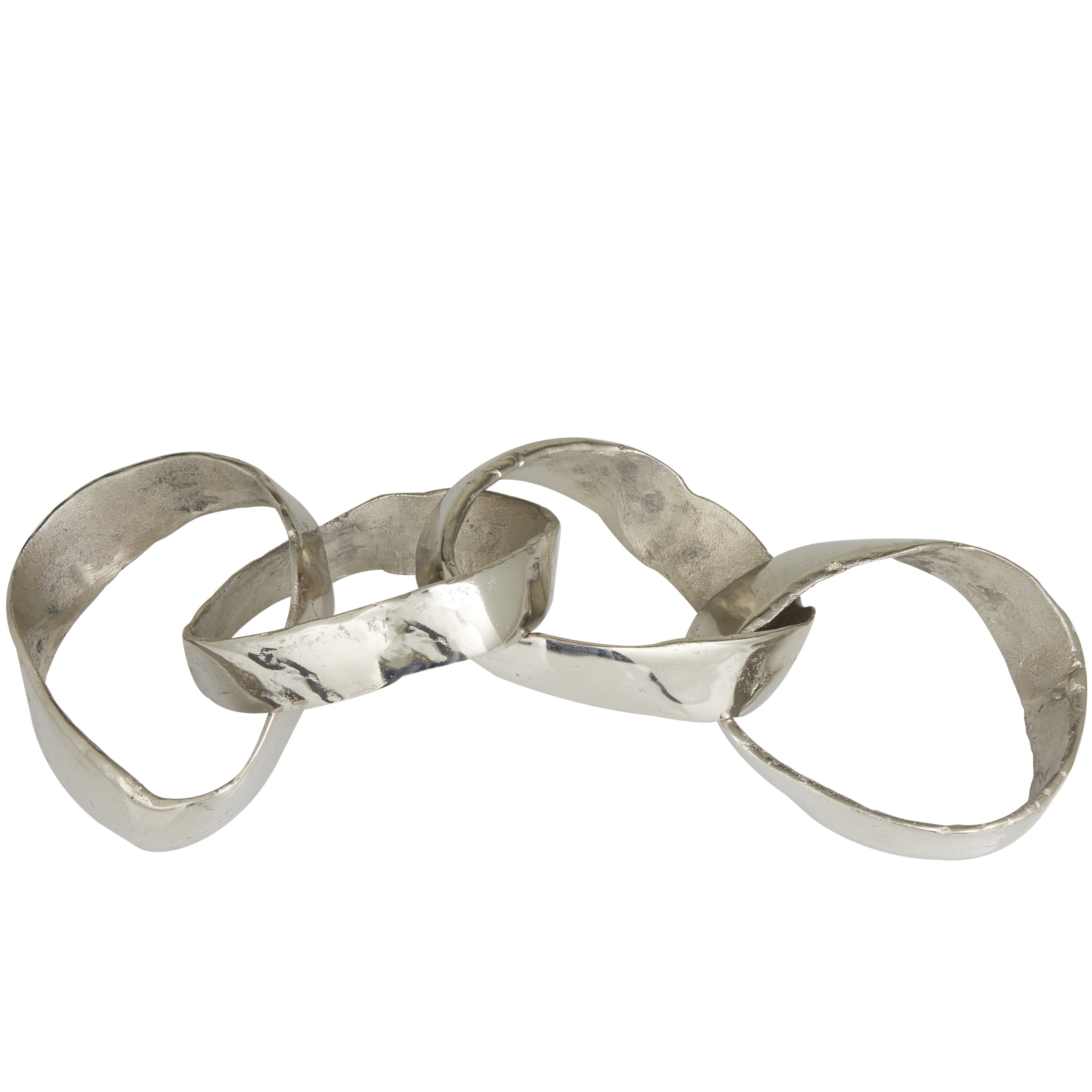 20" x 4" Silver Aluminum Chain Sculpture, by DecMode