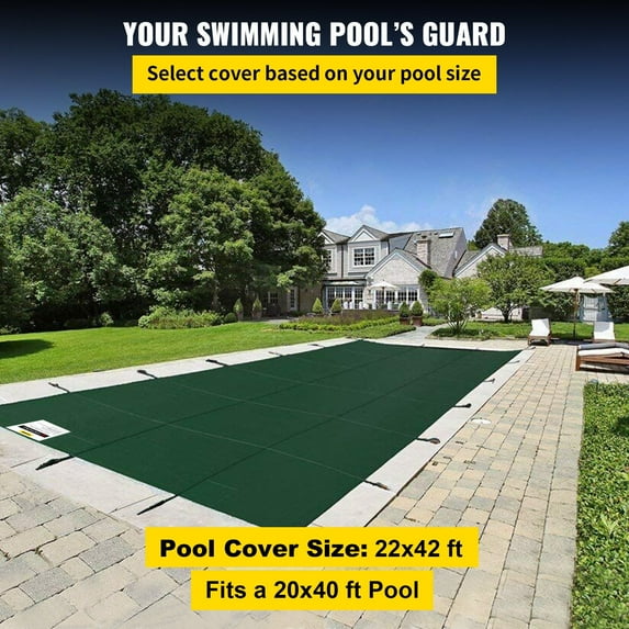 20' x 40' Rectangle Solid Green Winter Safety Cover for Inground Swimming Pools