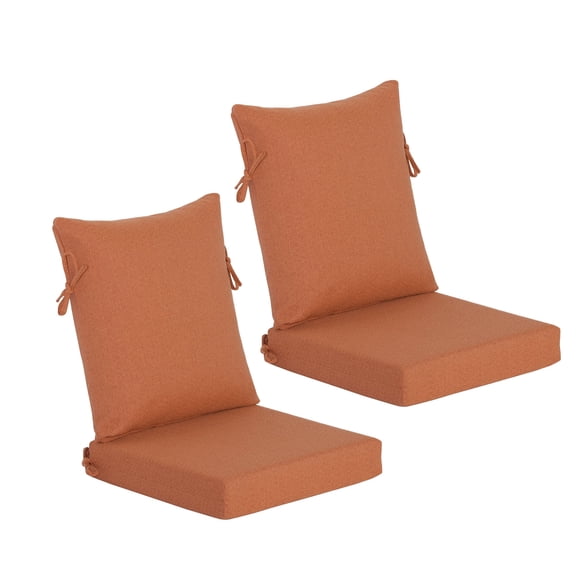 Goodgoods 20" x 42" Outdoor Patio Chair Cushions Set of 2, Water & Fade Resistant, Tangerine