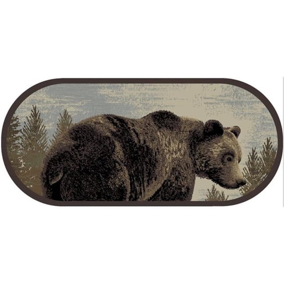 Cozy Mat Rut 20 x 44 in. Cozy Cabin Looking Back Printed Nylon Kitchen Mat & Rug ...