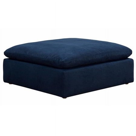 20 x 44 x 44 in. Cloud Puff Slipcovered Square Sectional Modular Ottoman with Performance Fabric - Navy Blue