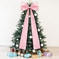 thumbnail image 1 of 20 x 47 Inches Extra Large Christmas Satin Bows Christmas Tree Topper Decorations Giant Xmas Tree Toppers Bows for Home Wreath Wall Holiday Birthday Wedding Engagement Party Decor(Pink), 1 of 12