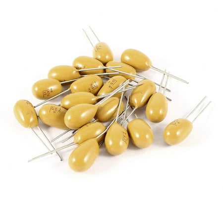 20 x 47uF 25V 2 Pin 2.5mm Pitch Radial Tantalum Bead Capacitors Yellow