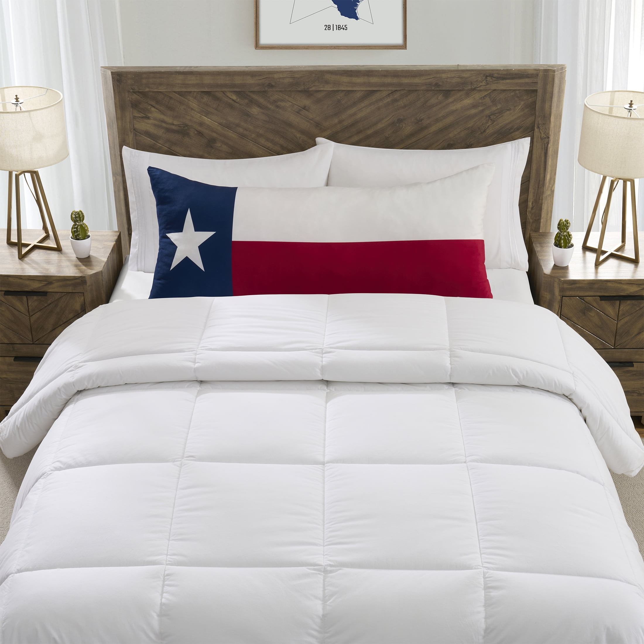 20" x 48 Multicolor Texas Flag Printed Mink Body Pillow
