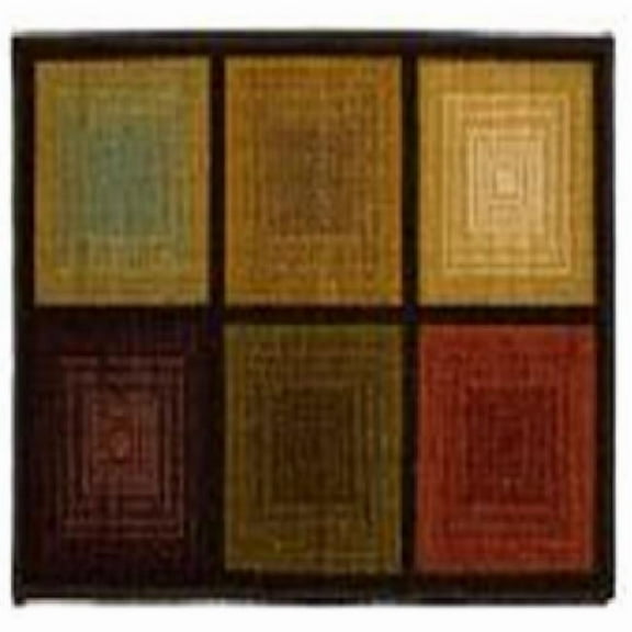 20 x 59 in. Optic Squares Area Rug, Brown