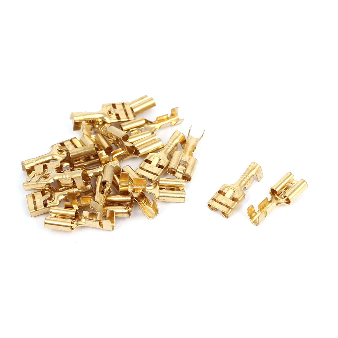 20 x 6.8mm Stud Width Wire Brass Female Spade Terminal Crimp Connectors