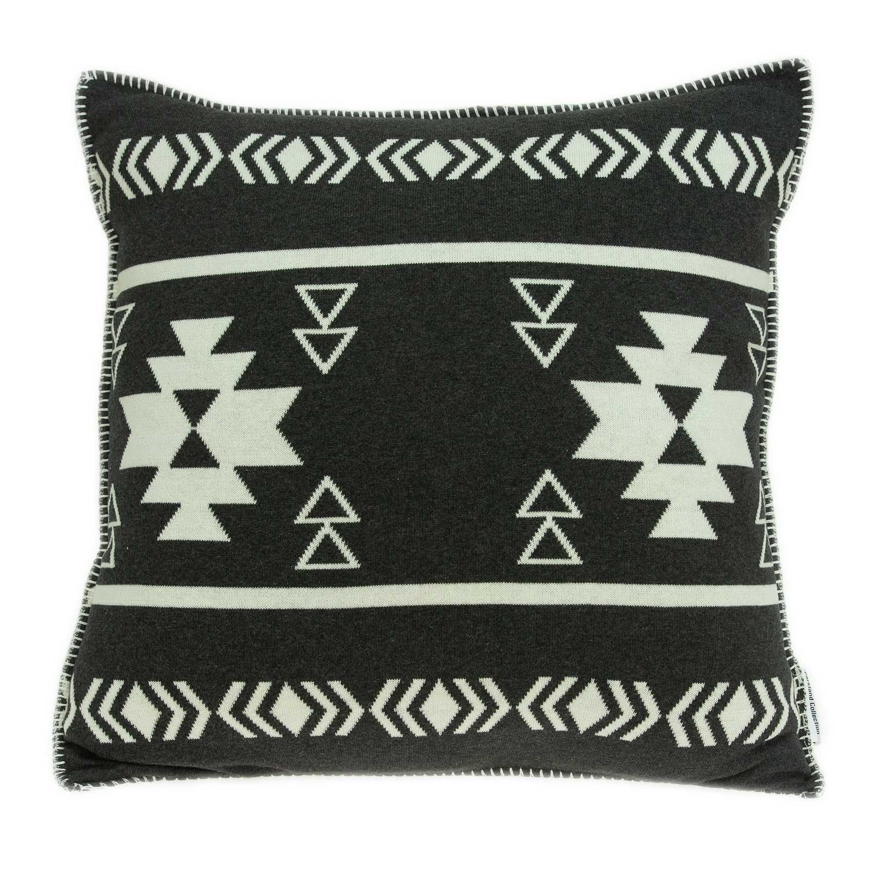 Southwest Black Cotton Pillow Cover with Poly Insert