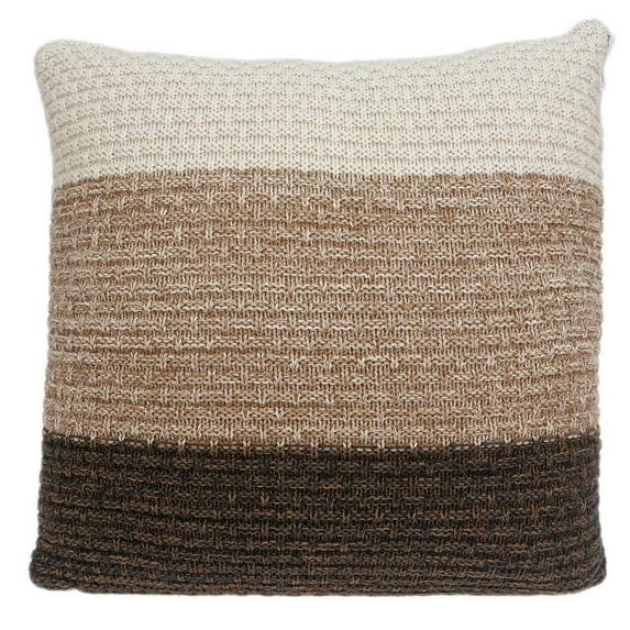 20" x 7" x 20" Transitional Brown And Coffee Pillow Cover With Poly Insert