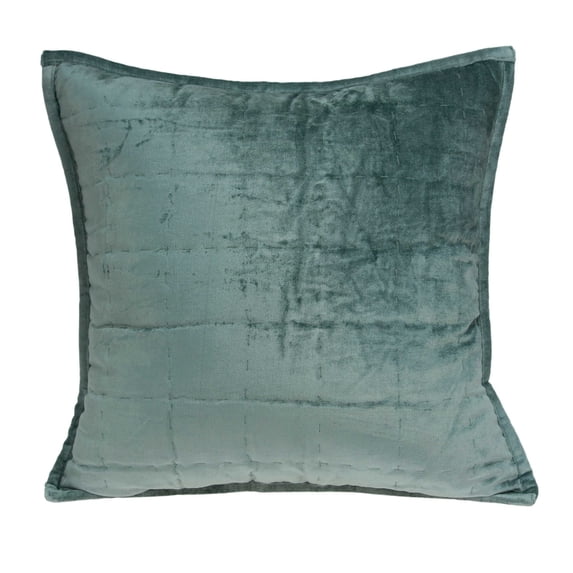 20" x 7" x 20" Transitional Sea Foam Solid Quilted Pillow Cover With Poly Insert