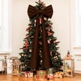 thumbnail image 1 of 20 x 71 Inches Christmas Extra Large Velvet Bows Christmas Tree Topper Decor Giant Xmas Tree Toppers Bows for Home Wreath Wall Backdrop Birthday Wedding Party Decorations(Chocolate Brown), 1 of 12