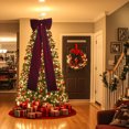 thumbnail image 1 of 20 x 71 Inches Christmas Extra Large Velvet Bows Christmas Tree Topper Decor Giant Xmas Tree Toppers Bows for Home Wreath Wall Backdrop Birthday Wedding Party Decorations, 1 of 8