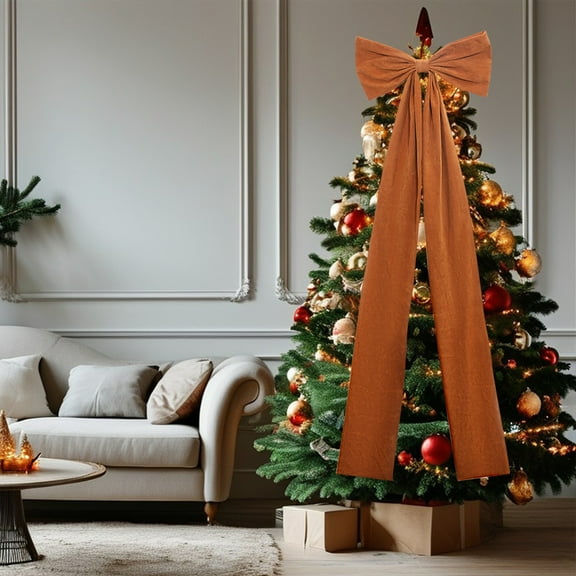 20 x 71 Inches Christmas Extra Large Velvet Bows Christmas Tree Topper Decor Giant Xmas Tree Toppers Bows for Home Wreath Wall Backdrop Birthday Wedding Party Decorations