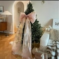 thumbnail image 1 of 20" x 78" Christmas Tree Topper Bow Large Fluffy Tulle Christmas Bow for Car Giant Wreath Wall Decor with Long Streamers for Xmas Home Wedding Car Holiday Decor Supplies, 1 of 5