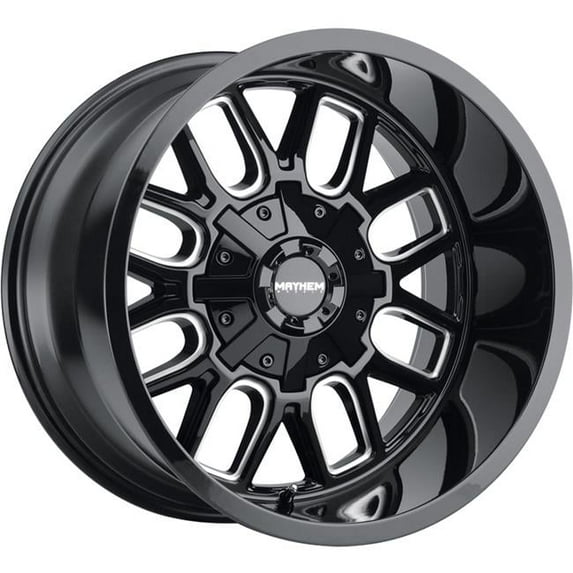 20 x 9 in. 8107 Cogent 6 x 135 Bolt Pattern 18 mm Offset 106 mm Hub Black with Milled Spokes Wheel