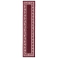 thumbnail image 1 of 20 x 90 in. Floral Border Extra Long Rectangle Runner Rug - Burgundy, 1 of 1