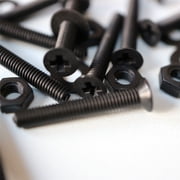 20 x Black Countersunk Screws Polypropylene PP Plastic Nuts and Bolts, Washers, M3 x 20mm, Anti-Corrosion, Chemical Resistant, 3/32 x 25/32 in