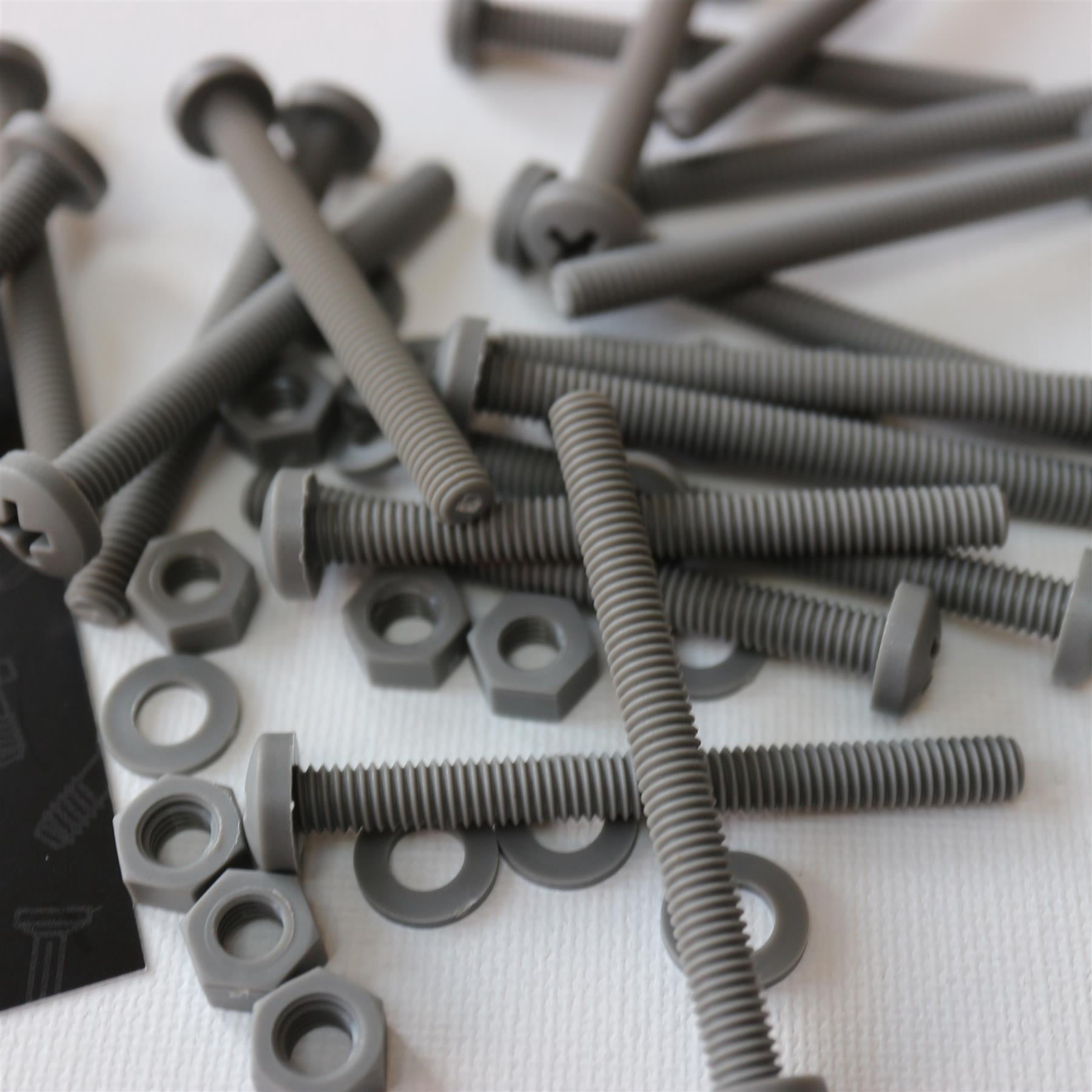 20 X Red Pan Head Screws Polypropylene (PP) Plastic Nuts And Bolts, M6