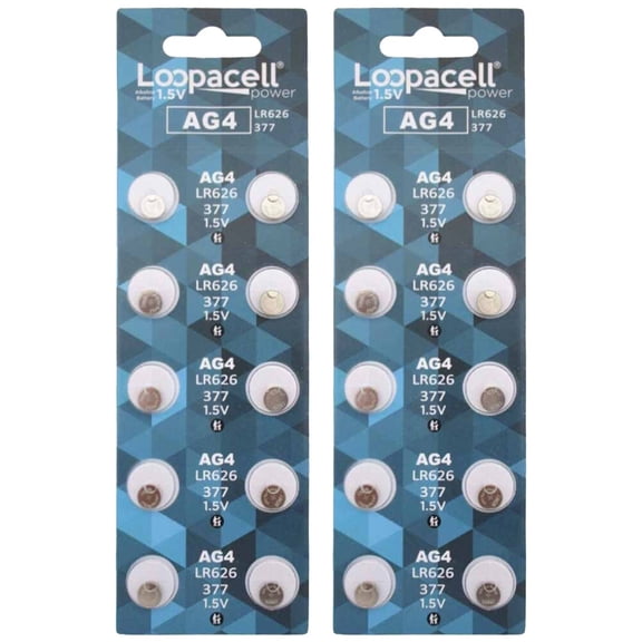 20 x LOOPACELL AG4 LR626 377 1.5V Alkaline Watch Batteries