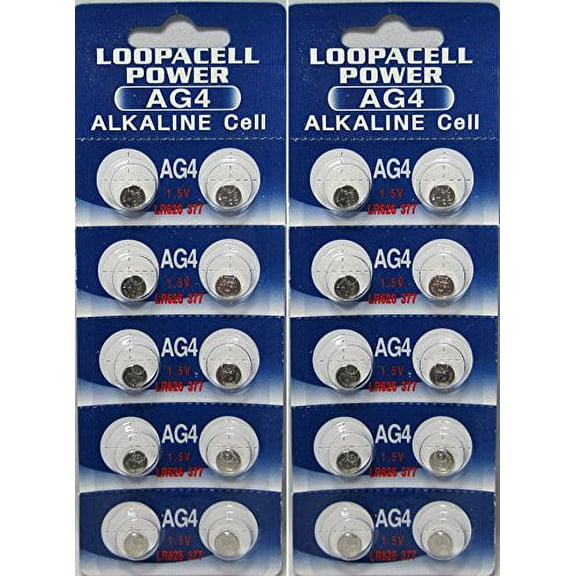 20 x LOOPACELL AG4 LR626 377 1.5V Alkaline Watch Batteries