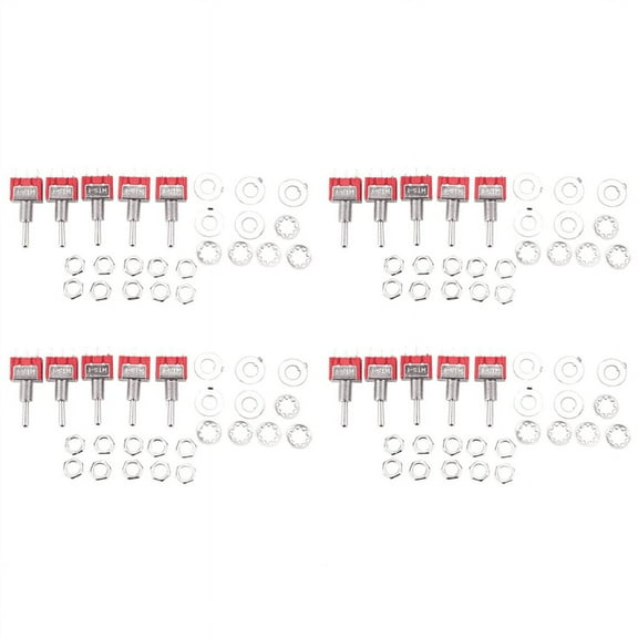 20 x Mini Momentary (On)(On) Toggle Switch Model Railway SPDT 12V,Silver