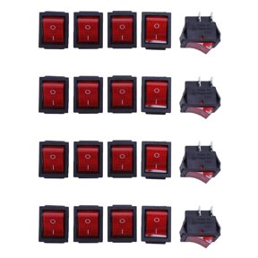 20 x Red Illuminated Light On/ DPST Boat Rocker Switch 16A/250V 20A/125V AC