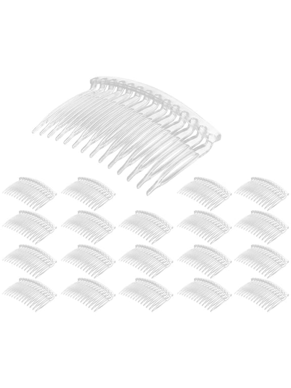 20 Clear Plastic Hair Clips Side Combs Pin Barrettes 70X40mm